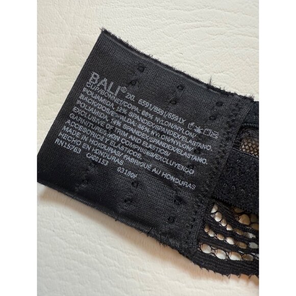 NWT Bali Comfort Revolution Lace Bra Size 20L Black Supportive Fit (bin DD192) - Picture 3 of 10